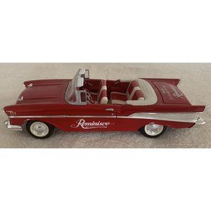 Vintage 1957 Chevy Belair Convertible Coin Bank Die Cast Reminisce Red